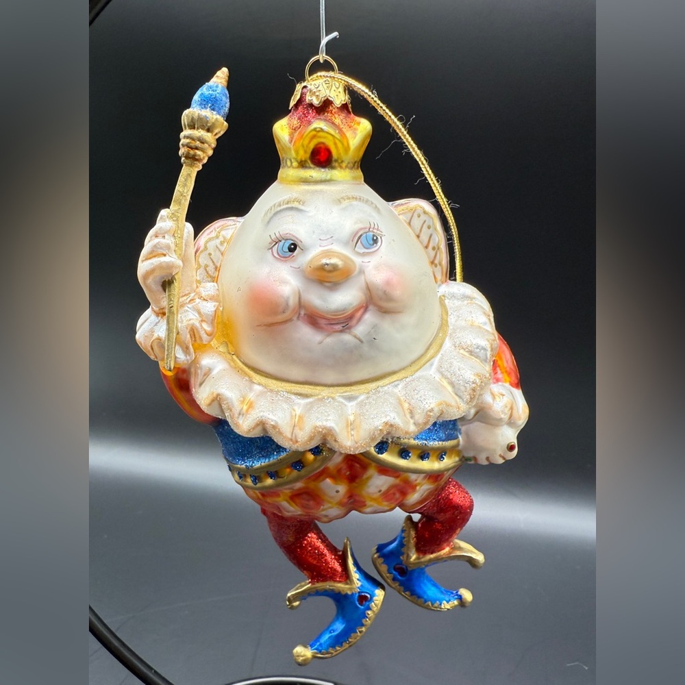 Dept 56 Humpty Dumpty Glass Ornament – Hand Painted King Figurine – Christmas